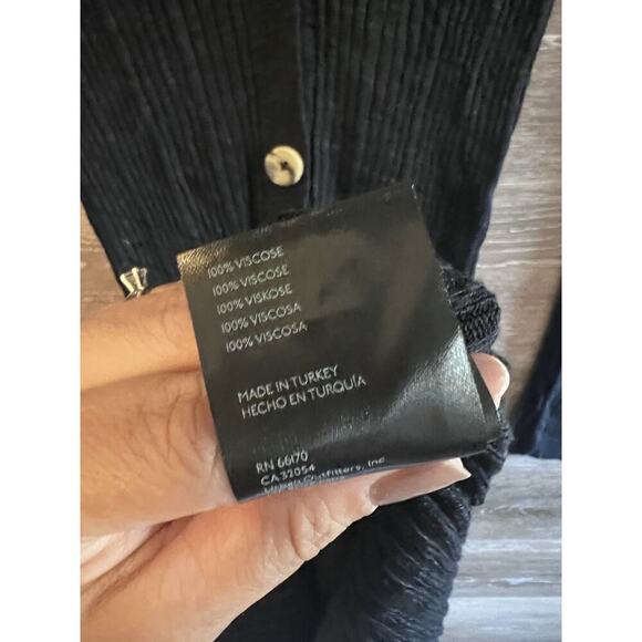 Free People Free-Est Hailee Long Sleeve Sweater Dress Waffle Black XS Button - Picture 8 of 12